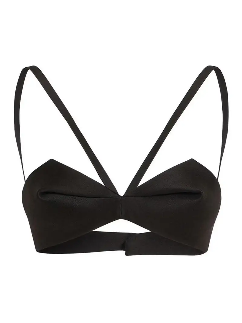 Top bustier plissettato Nero