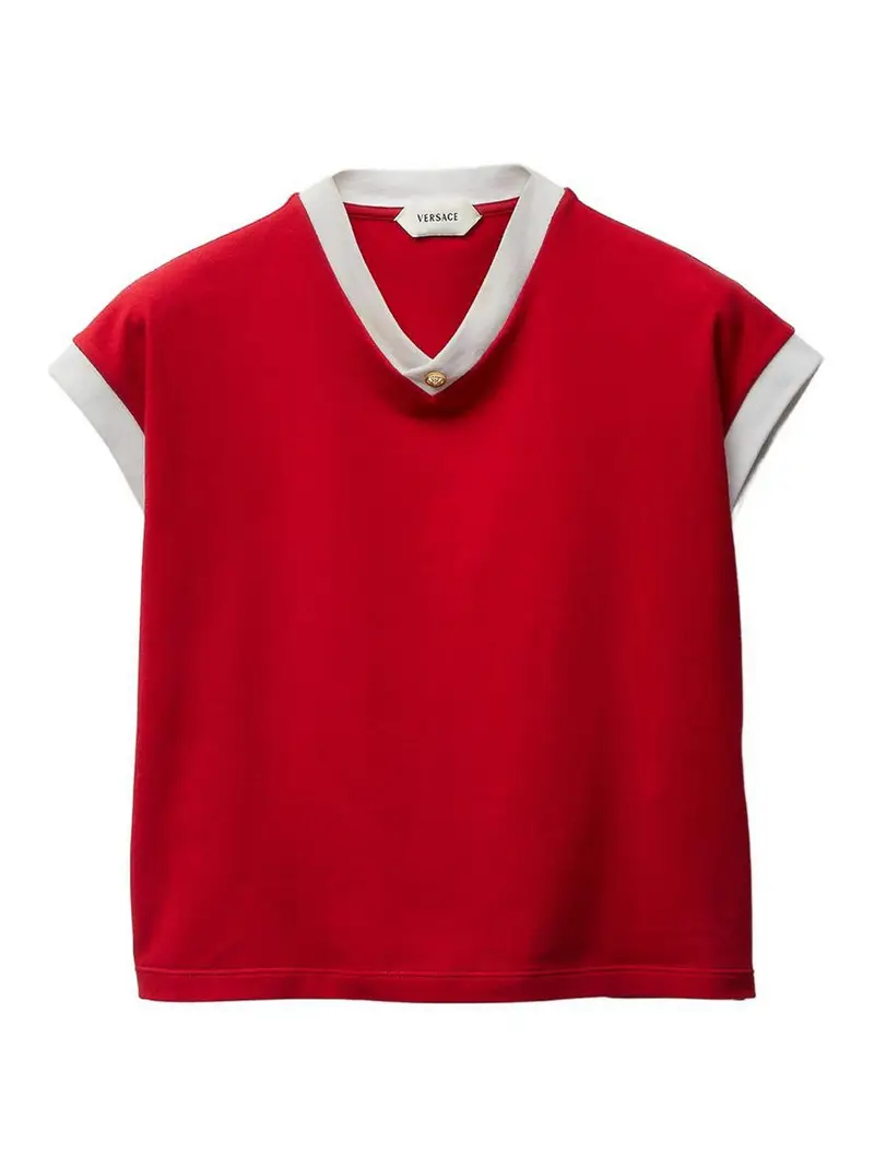 Top Con Scollo A V Rosso