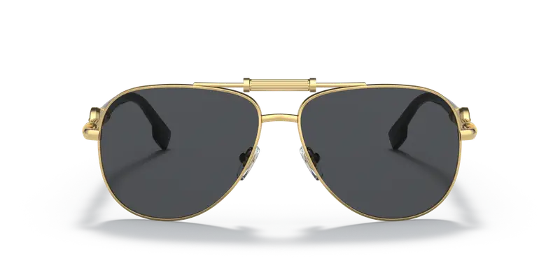 Versace Unisex VE2236 100287 Occhiali da sole Metallo Oro Grigio Pilot Normale miniatura 2