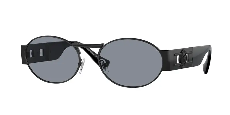 Versace Unisex VE2264  1261/1 Occhiali da sole Acciaio Nero Grigio Rotonda Normale