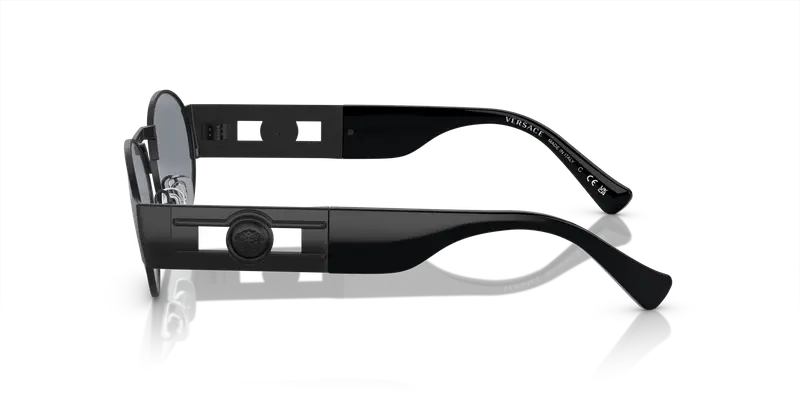 Versace Unisex VE2264 1261/1 Occhiali da sole Acciaio Nero Grigio Rotonda Normale miniatura 3