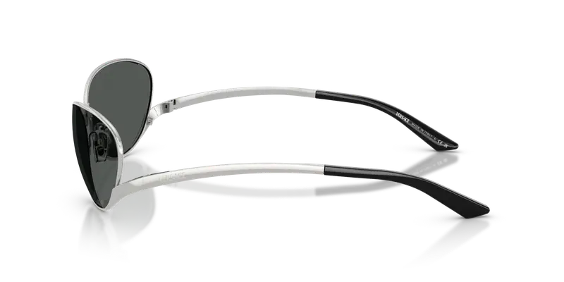 Versace Unisex VE2285 100087 Occhiali da sole Metallo Argento Grigio Rotonda Normale miniatura 3