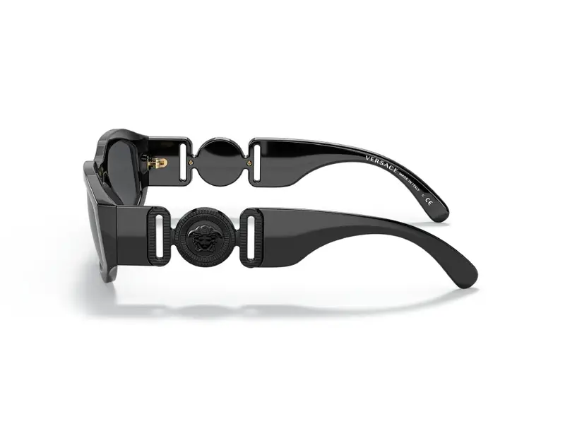 Versace Unisex VE4361 536087 Occhiali da sole Nylon Nero Grigio Geometrica Normale miniatura 2