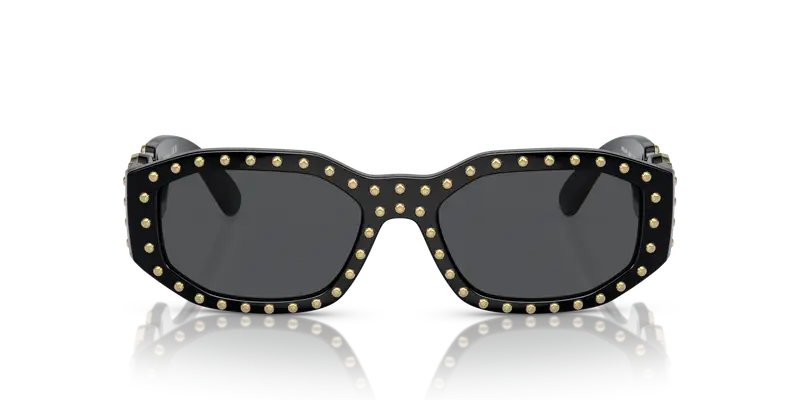 Versace Unisex VE4361 539787 Occhiali da sole Nylon Nero Grigio Geometrica Normale miniatura 2