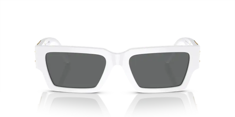 Versace Unisex VE4459 314/87 Occhiali da sole Acetato Bianco Grigio Squadrata Normale miniatura 2