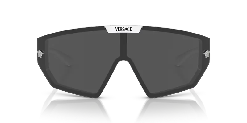 Versace Unisex VE4461 314/87 Occhiali da sole Iniettato Bianco Grigio Geometrica Normale miniatura 2