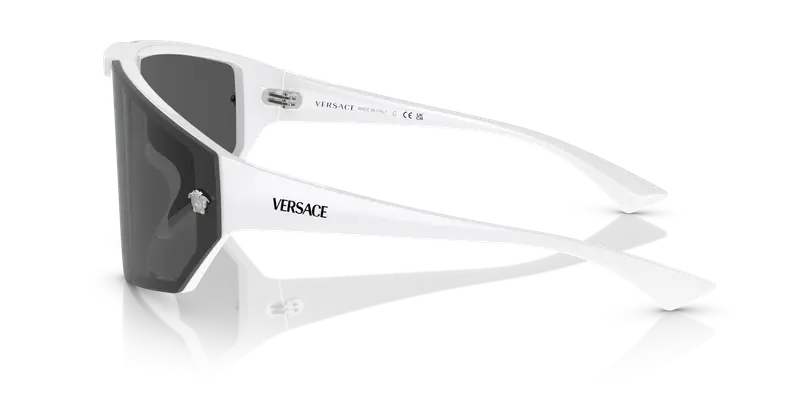 Versace Unisex VE4461 314/87 Occhiali da sole Iniettato Bianco Grigio Geometrica Normale miniatura 3