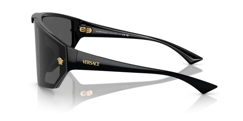 Versace Unisex VE4461 GB1/87 Occhiali da sole Iniettato Nero Grigio Geometrica Normale miniatura 3