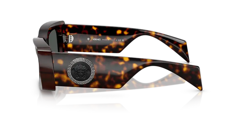 Versace Unisex VE4474U 108/87 Occhiali da sole Iniettato Tartaruga Grigio Squadrata Normale miniatura 3