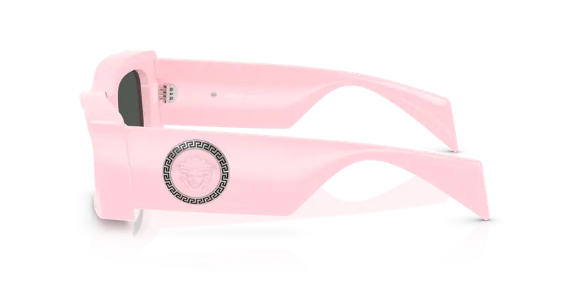 Versace Unisex VE4474U 548587 Occhiali da sole Iniettato Rosa Grigio Squadrata Normale miniatura 3