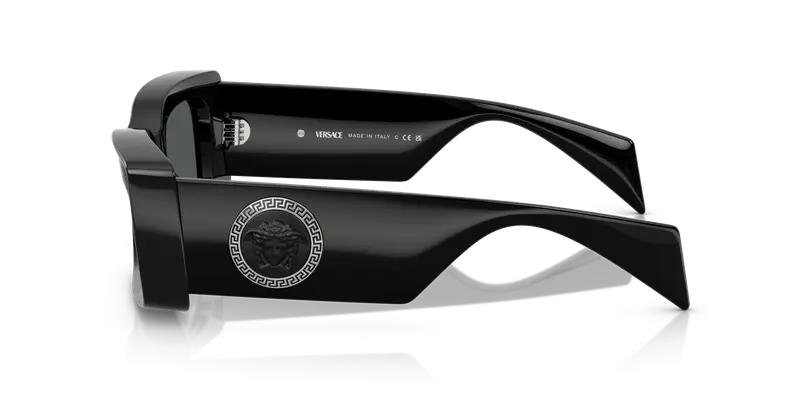 Versace Unisex VE4474U GB1/87 Occhiali da sole Iniettato Nero Grigio Squadrata Normale miniatura 3