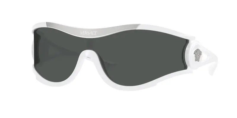 Versace Unisex VE4475  314/87 Occhiali da sole Iniettato Bianco Grigio Geometrica Normale