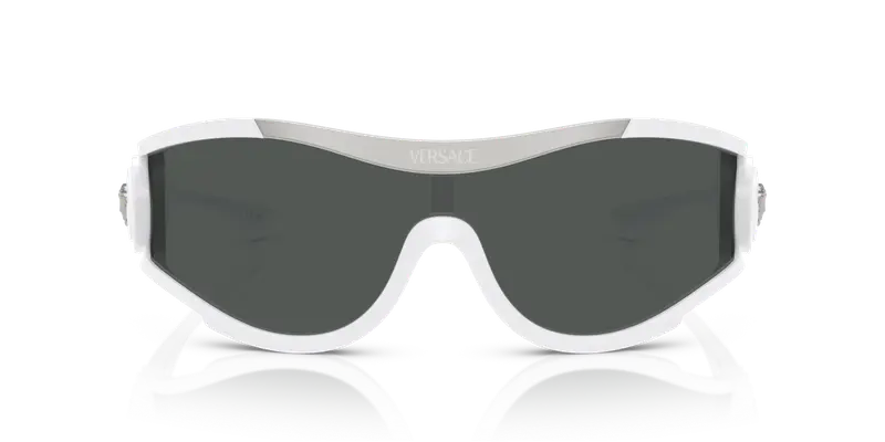 Versace Unisex VE4475 314/87 Occhiali da sole Iniettato Bianco Grigio Geometrica Normale miniatura 2