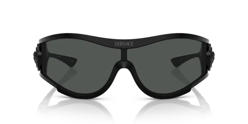 Versace Unisex VE4475 536087 Occhiali da sole Iniettato Nero Grigio Geometrica Normale miniatura 2