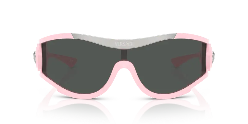 Versace Unisex VE4475 548587 Occhiali da sole Iniettato Rosa Grigio Geometrica Normale miniatura 2