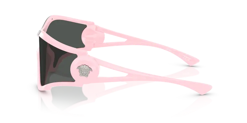 Versace Unisex VE4475 548587 Occhiali da sole Iniettato Rosa Grigio Geometrica Normale miniatura 3