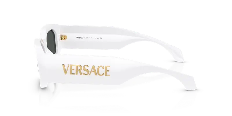 Versace Unisex VE4489U 314/87 Occhiali da sole Iniettato Bianco Grigio Geometrica Normale miniatura 3