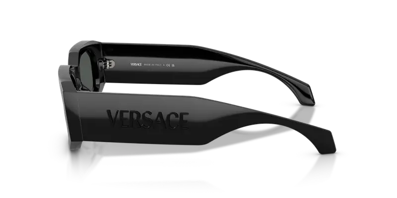 Versace Unisex VE4489U 536087 Occhiali da sole Iniettato Nero Grigio Geometrica Normale miniatura 3