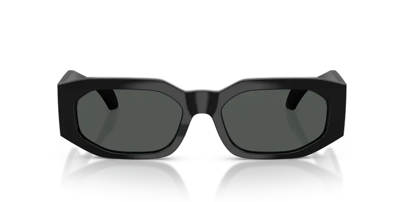 Versace Unisex VE4489U GB1/87 Occhiali da sole Iniettato Nero Grigio Geometrica Normale miniatura 2