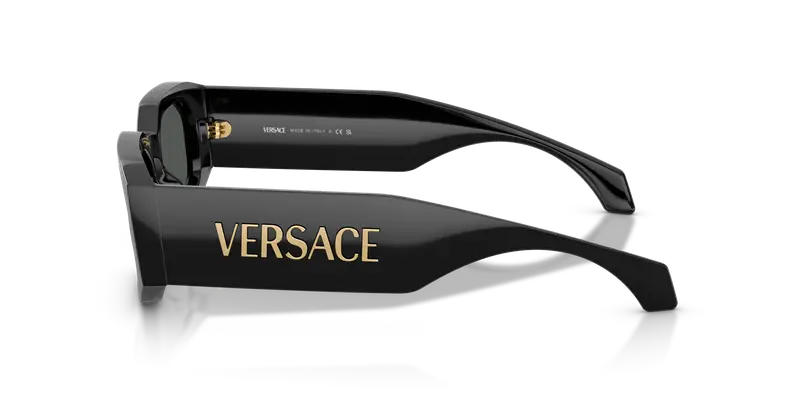 Versace Unisex VE4489U GB1/87 Occhiali da sole Iniettato Nero Grigio Geometrica Normale miniatura 3