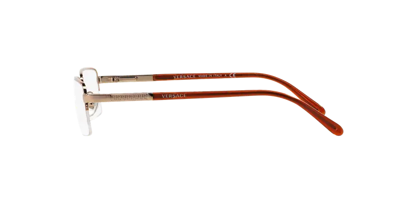 Versace Uomo VE1066 1053 Montature da vista Acciaio Marrone Trasparente Squadrata Normale miniatura 2