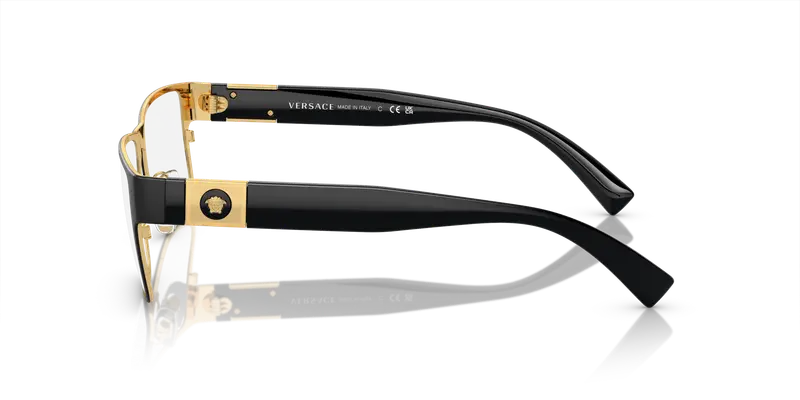 Versace Uomo VE1274 1436 Montature da vista Metallo Nero Trasparente Squadrata Normale miniatura 3