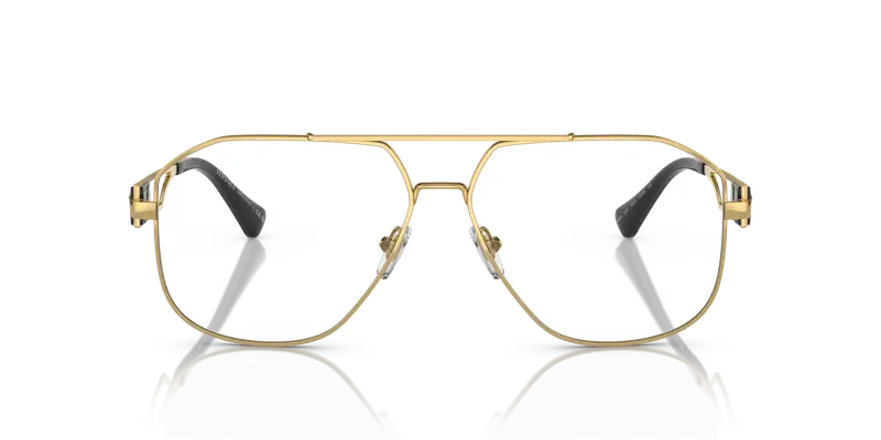 Versace Uomo VE1287 1002 Montature da vista Acciaio Oro Trasparente Pilot Normale miniatura 2