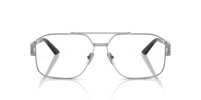 Versace Uomo VE1302 1001 Montature da vista Acciaio Grigio Trasparente Geometrica Normale miniatura 2