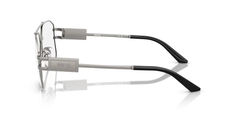 Versace Uomo VE1302 1001 Montature da vista Acciaio Grigio Trasparente Geometrica Normale miniatura 3
