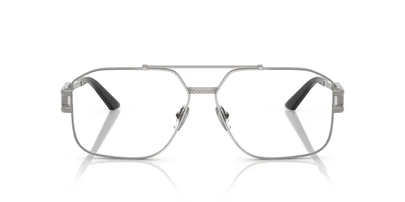 Uomo VE1302 1001 Montature da vista Acciaio Grigio Trasparente Geometrica Normale miniatura 3