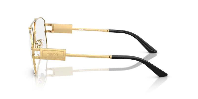 Versace Uomo VE1302 1002 Montature da vista Acciaio Oro Trasparente Geometrica Normale miniatura 3