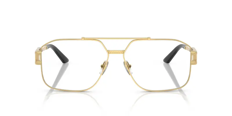 Uomo VE1302 1002 Montature da vista Acciaio Oro Trasparente Geometrica Normale miniatura 3