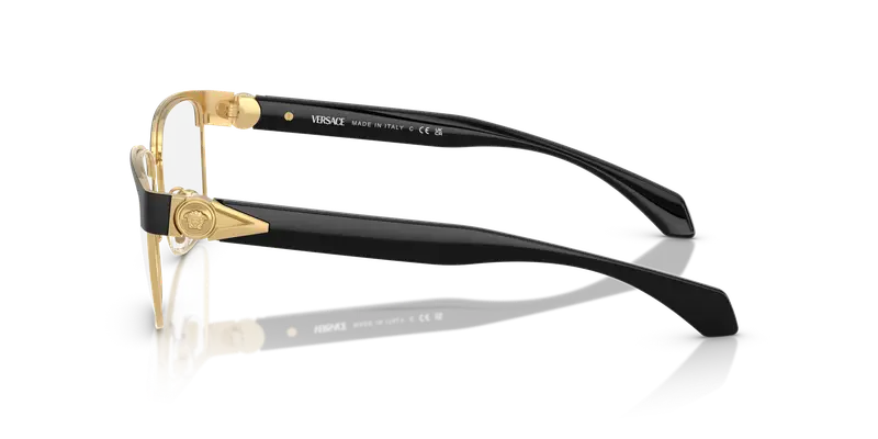 Versace Uomo VE1306 1436 Montature da vista Metallo Nero Trasparente Pillow Normale miniatura 3