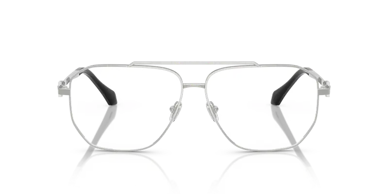 Versace Uomo VE1307 1000 Montature da vista Metallo Argento Trasparente Pilot Normale miniatura 2