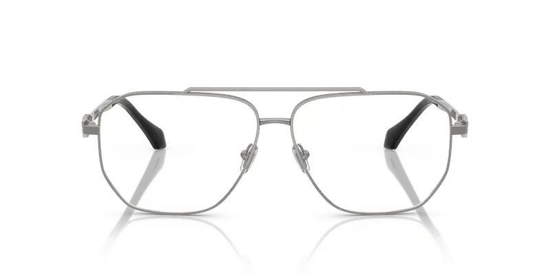 Versace Uomo VE1307 1001 Montature da vista Metallo Grigio Trasparente Pilot Normale miniatura 2