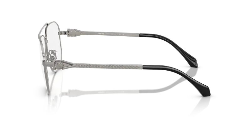 Versace Uomo VE1307 1001 Montature da vista Metallo Grigio Trasparente Pilot Normale miniatura 3