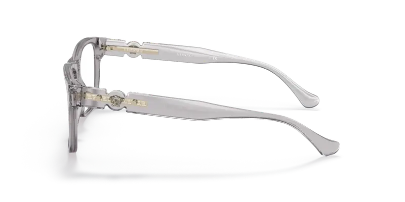 Versace Uomo VE3303 593 Montature da vista Acetato Grigio Trasparente Squadrata Normale miniatura 3