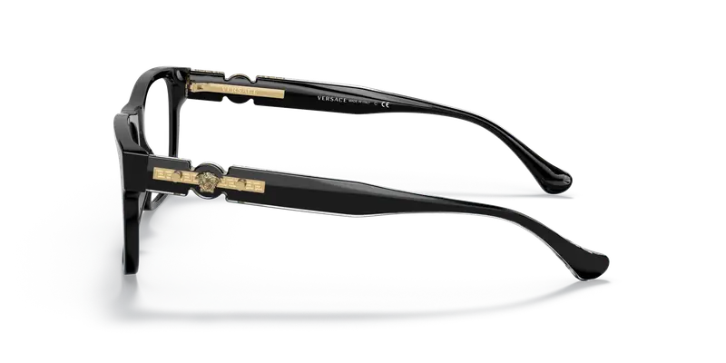 Versace Uomo VE3303 GB1 Montature da vista Acetato Nero Trasparente Squadrata Normale miniatura 3