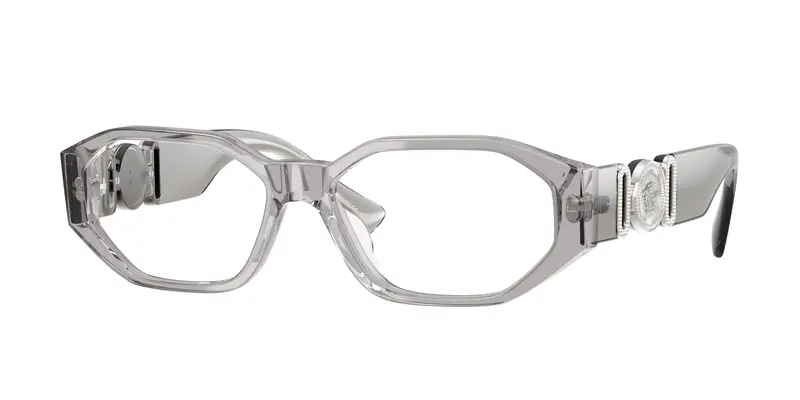 Versace Uomo VE3320U  593 Montature da vista Acetato Grigio Trasparente Geometrica Normale