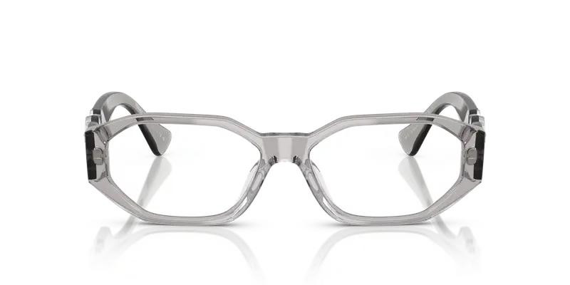 Versace Uomo VE3320U 593 Montature da vista Acetato Grigio Trasparente Geometrica Normale miniatura 2