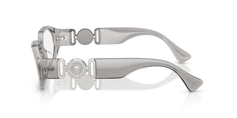 Versace Uomo VE3320U 593 Montature da vista Acetato Grigio Trasparente Geometrica Normale miniatura 3