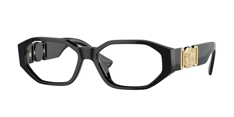 Versace Uomo VE3320U  GB1 Montature da vista Acetato Nero Trasparente Geometrica Normale