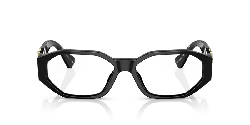 Versace Uomo VE3320U GB1 Montature da vista Acetato Nero Trasparente Geometrica Normale miniatura 2