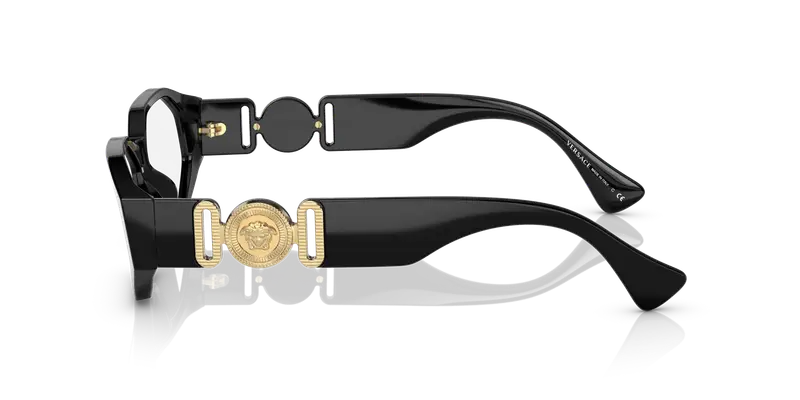 Versace Uomo VE3320U GB1 Montature da vista Acetato Nero Trasparente Geometrica Normale miniatura 3