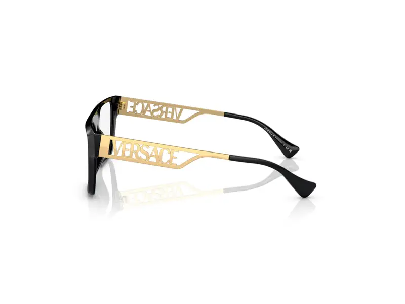 Versace Uomo VE3326U GB1 Montature da vista Acetato Nero Trasparente Squadrata Normale miniatura 2