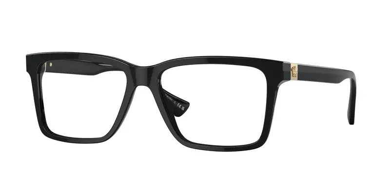 Versace Uomo VE3328 GB1 Montature da vista Acetato Nero Trasparente Squadrata Normale