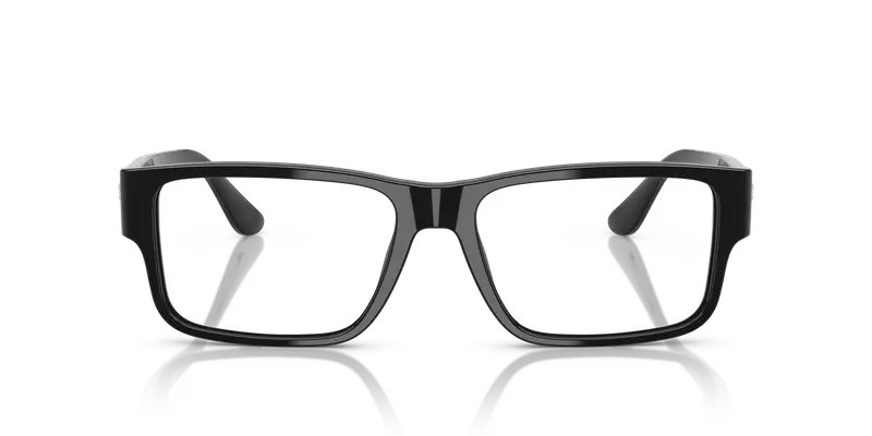 Versace Uomo VE3342 5360 Montature da vista Acetato Nero Trasparente Squadrata Normale miniatura 2