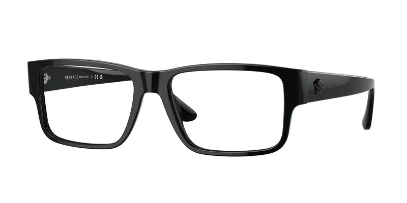 Versace Uomo VE3342  GB1 Montature da vista Acetato Nero Trasparente Squadrata Normale