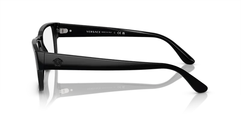 Versace Uomo VE3342 GB1 Montature da vista Acetato Nero Trasparente Squadrata Normale miniatura 3