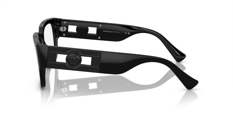 Versace Uomo VE3350 5360 Montature da vista Acetato Nero Trasparente Squadrata Normale miniatura 3